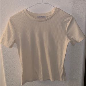 Zara White Fitted Tee